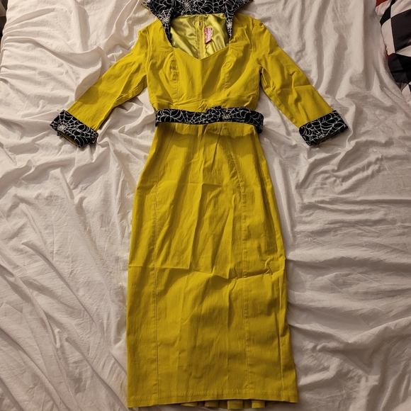 Lorelei pinup couture spiderweb dress. Belt included. Pinup girl clothing - Picture 5 of 11